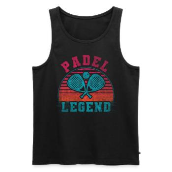 Cool Retro Crossing Rackets Padel Legend - Men's Premium Organic Tank Top - black - Front - AI Model Male 178 light (178cm)