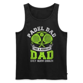 Cool Padel Papa Padel Joueur de Padel Père - Débardeur bio Premium Homme - noir - Devant - AI Model Male 178 light (178cm)
