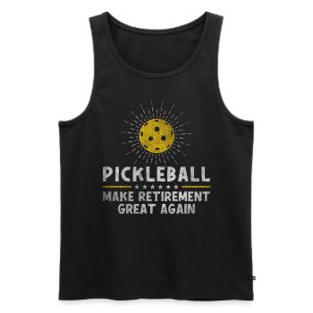 Pickleball Make Retirement Great Again Retiree - Männer Premium Bio Tank Top - Schwarz - Vorne - Michal (187cm)