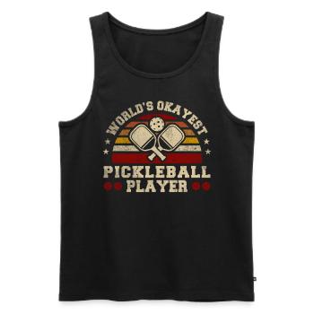 Worlds Okayest Pickleball Player Retro Pickleball - Männer Premium Bio Tank Top - Schwarz - Vorne - Michal (187cm)