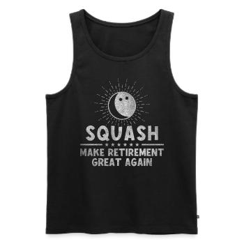 Le squash rend sa retraite encore plus belle Retraité - Débardeur bio Premium Homme - noir - Devant - AI Model Male 178 light (178cm)