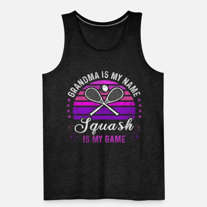 Squash Grandma Retro Sunset Squash Player Männer Premium Bio Tank Top