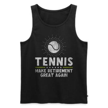 Tennis Make Retirement Great Again Retiree - Männer Premium Bio Tank Top - Schwarz - Vorne - Michal (187cm)