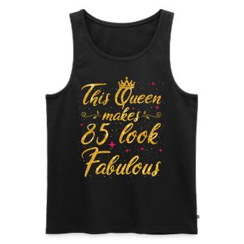 This Queen makes 85 look Fabulous 85th Birthday - Men's Premium Organic Tank Top - black - Front - Michal (187cm)