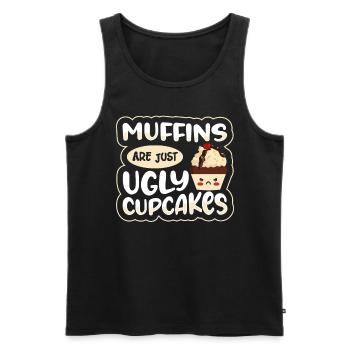 Les muffins ne sont que des cupcakes moches Kawaii Cupcake - Débardeur bio Premium Homme - noir - Devant - Michal (187cm)