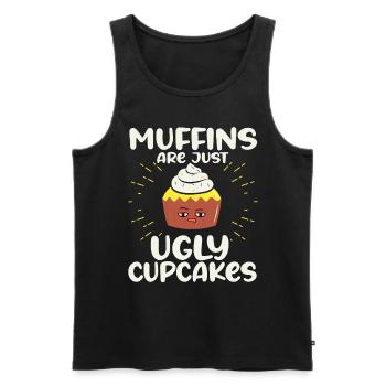Les muffins ne sont que des cupcakes moches Kawaii Cupcake - Débardeur bio Premium Homme - noir - Devant - Michal (187cm)