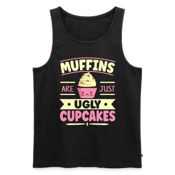 Les muffins ne sont que des cupcakes moches Kawaii Cupcake - Débardeur bio Premium Homme - noir - Devant - Michal (187cm)
