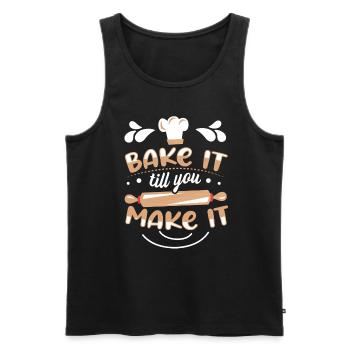 Bake It Till You Make It Funny Design for Baker - Männer Premium Bio Tank Top - Schwarz - Vorne - Michal (187cm)