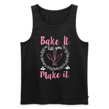 Bake It Till You Make It Funny Design for Baker - Männer Premium Bio Tank Top - Schwarz - Vorne - Michal (187cm)