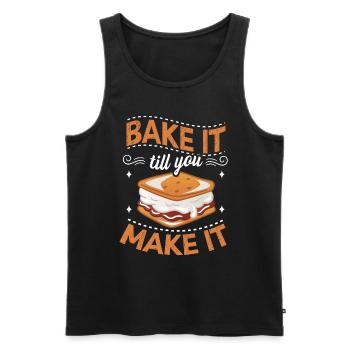 Bake It Till You Make It Funny Design for Baker - Männer Premium Bio Tank Top - Schwarz - Vorne - Michal (187cm)
