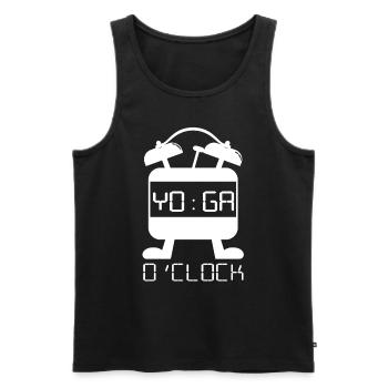 YO:GA O'Clock Yoga - Männer Premium Bio Tank Top - Schwarz - Vorne - AI Model Male 178 light (178cm)