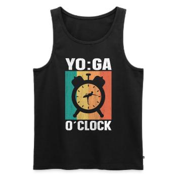 YO:GA O'Clock Yoga - Männer Premium Bio Tank Top - Schwarz - Vorne - AI Model Male 178 light (178cm)