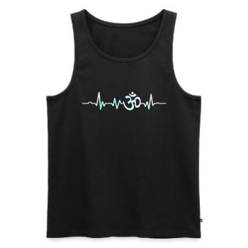 Heartbeat OM Yoga - Männer Premium Bio Tank Top - Schwarz - Vorne - AI Model Male 178 light (178cm)