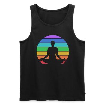 Yoga Meditation Spiritual Body Energy Chakras - Männer Premium Bio Tank Top - Schwarz - Vorne - AI Model Male 178 light (178cm)