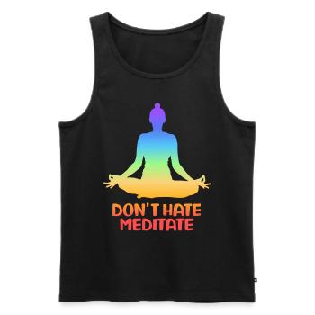 Don't Hate Meditate Yoga - Männer Premium Bio Tank Top - Schwarz - Vorne - AI Model Male 178 light (178cm)