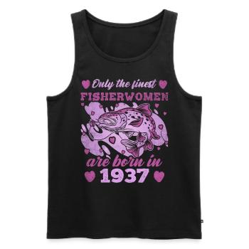 Finest Fisherwomen Born 1937 Womens 86th Birthday - Männer Premium Bio Tank Top - Schwarz - Vorne - Michal (187cm)