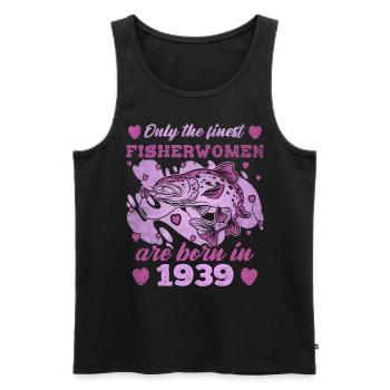 Finest Fisherwomen Born 1939 Womens 84th Birthday - Männer Premium Bio Tank Top - Schwarz - Vorne - Michal (187cm)