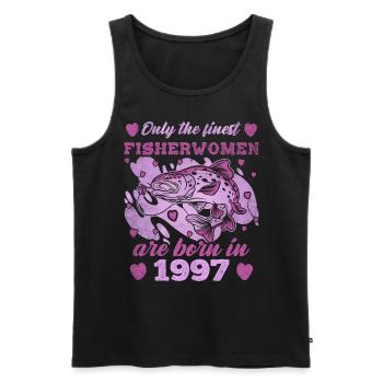 Finest Fisherwomen Born 1997 Womens 26th Birthday - Männer Premium Bio Tank Top - Schwarz - Vorne - Michal (187cm)