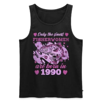 Finest Fisherwomen Born 1990 Womens 33th Birthday - Männer Premium Bio Tank Top - Schwarz - Vorne - Michal (187cm)