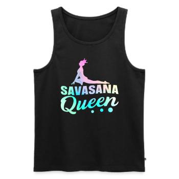 Savasana Queen Lotus Flower Yoga - Männer Premium Bio Tank Top - Schwarz - Vorne - Michal (187cm)