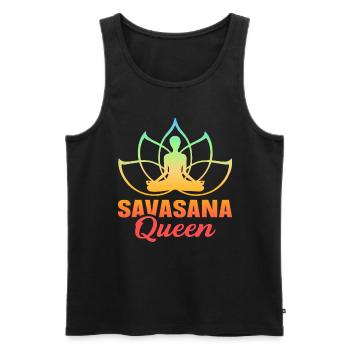 Savasana Queen Lotus Flower Yoga - Männer Premium Bio Tank Top - Schwarz - Vorne - Michal (187cm)