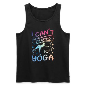 Je ne peux pas aller au yoga yoga amusant - Débardeur bio Premium Homme - noir - Devant - AI Model Male 178 light (178cm)