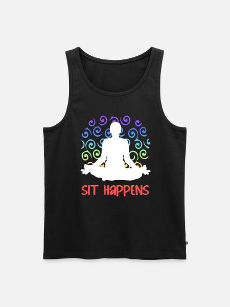 Sit Happens Funny Yoga - Men's Premium Organic Tank Top - black