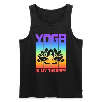 Yoga Is My Therapy Yoga - Männer Premium Bio Tank Top - Schwarz - Vorne - AI Model Male 178 light (178cm)
