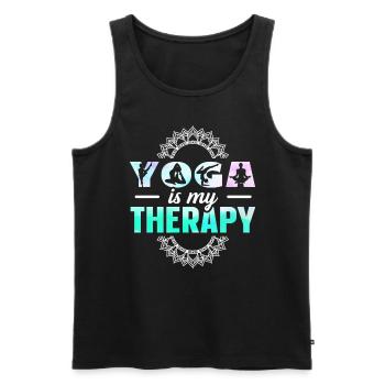Yoga Is My Therapy Yoga - Männer Premium Bio Tank Top - Schwarz - Vorne - AI Model Male 178 light (178cm)