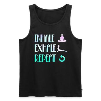 Inhale Exhale Repeat Yoga - Männer Premium Bio Tank Top - Schwarz - Vorne - AI Model Male 178 light (178cm)