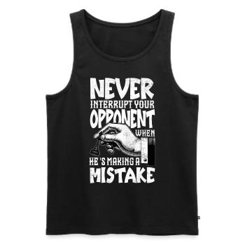Never Interrupt Your Opponent Funny Chess Player - Männer Premium Bio Tank Top - Schwarz - Vorne - Michal (187cm)