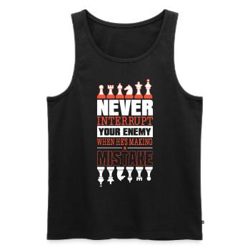 Never Interrupt Your Opponent Funny Chess Player - Männer Premium Bio Tank Top - Schwarz - Vorne - Michal (187cm)