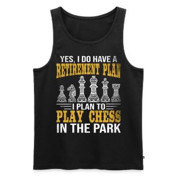 Retirement Plan Play Chess In The Park Chess - Männer Premium Bio Tank Top - Schwarz - Vorne - AI Model Male 178 light (178cm)