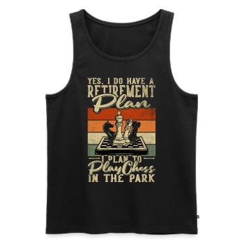 Retirement Plan Play Chess In The Park Chess - Männer Premium Bio Tank Top - Schwarz - Vorne - AI Model Male 178 light (178cm)
