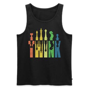 Think Funny Chess Player - Männer Premium Bio Tank Top - Schwarz - Vorne - Michal (187cm)