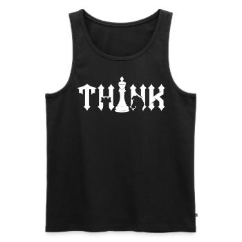Think Funny Chess Player - Männer Premium Bio Tank Top - Schwarz - Vorne - Michal (187cm)