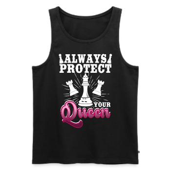 Always Protect Your Queen Funny Chess Player - Männer Premium Bio Tank Top - Schwarz - Vorne - Michal (187cm)