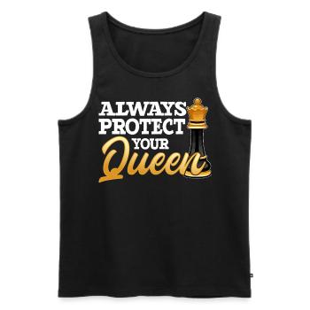 Always Protect Your Queen Funny Chess Player - Männer Premium Bio Tank Top - Schwarz - Vorne - Michal (187cm)