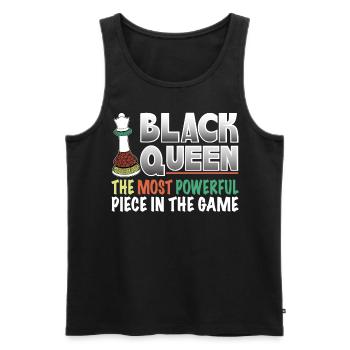 Black History Black Queen Chess African American - Männer Premium Bio Tank Top - Schwarz - Vorne - Michal (187cm)