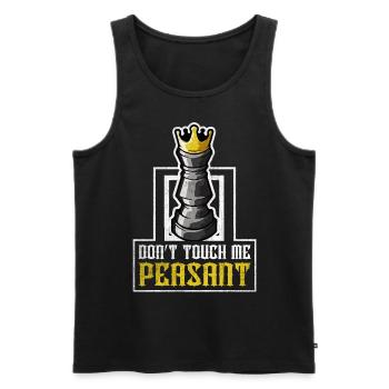 Don't touch me Peasant Funny Chess Player - Männer Premium Bio Tank Top - Schwarz - Vorne - Michal (187cm)