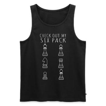 Check Out My Sixpack Funny Chess Player - Männer Premium Bio Tank Top - Schwarz - Vorne - Michal (187cm)