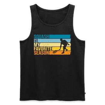 Squash Is My Favorite Season - Men's Premium Organic Tank Top - black - Front - AI Model Male 178 light (178cm)
