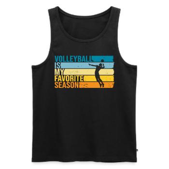 Le volleyball est ma saison préférée - Débardeur bio Premium Homme - noir - Devant - Michal (187cm)