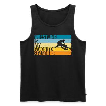 Wrestling Is My Favorite Season - Männer Premium Bio Tank Top - Schwarz - Vorne - Michal (187cm)