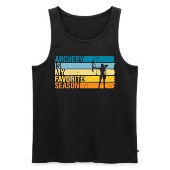 Archery Is My Favorite Season - Männer Premium Bio Tank Top - Schwarz - Vorne - Michal (187cm)