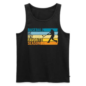 Le baseball est ma saison préférée - Débardeur bio Premium Homme - noir - Devant - Michal (187cm)