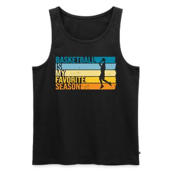 Le basketball est ma saison préférée - Débardeur bio Premium Homme - noir - Devant - Michal (187cm)
