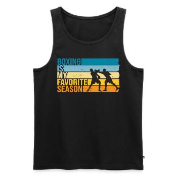 Boxing Is My Favorite Season - Männer Premium Bio Tank Top - Schwarz - Vorne - Michal (187cm)