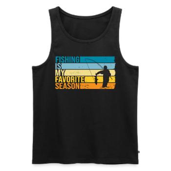 Fishing Is My Favorite Season - Men's Premium Organic Tank Top - black - Front - Michal (187cm)