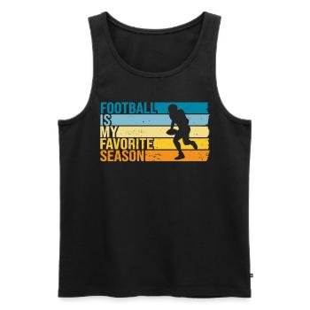 Le football est ma saison préférée - Débardeur bio Premium Homme - noir - Devant - Michal (187cm)